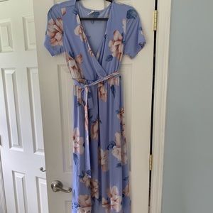 PinkBlush Maternity floral hi-low midi wrap dress